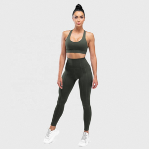 Ensemble de sport et yoga pour femme, 2 pièces, soutien-gorge sans couture et legging, leggings de sport pour femme - Product Image 1