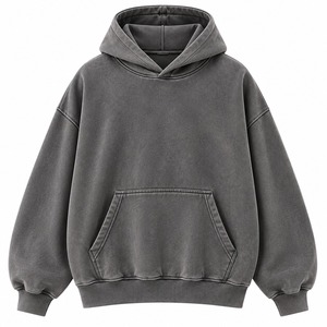 Sweat à capuche en molleton épais surdimensionné pour homme, impression personnalisée, pull-over, streetwear d'hiver - Product Image 2