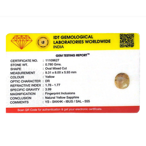 Natural Yellow Sapphire 3.2 Carat Oval Cut Loose Gemstone for Fine Jewelry - Product Image 4