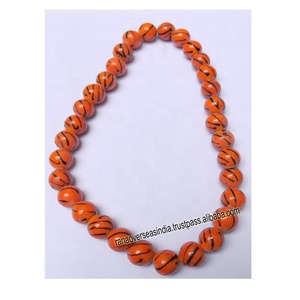 Pulseras de Cuentas de Vidrio Elegantes y Tradicionales en Color Naranja y Negro para Mujer, para Bodas y Fiestas - Product Image 1