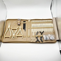 Kit d'outils professionnels en acier inoxydable pour extensions de cheveux, accessoires d'installation de tissage de cheveux, salon de coiffure