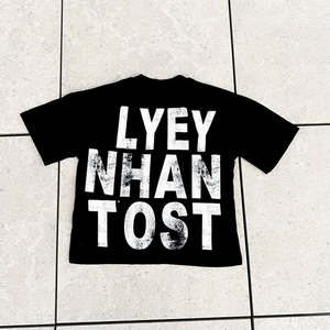 Nuevo diseño de gran tamaño de moda de manga larga Camiseta ácido lavado desgastado camiseta personalizada Rhinestone DTG camisetas para hombres - Product Image 2