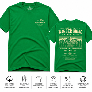 Camiseta de Manga Corta para Hombre, Color Verde Oliva, 100% Algodón, Cuello Redondo, Corte Regular, Tela de Rizo, Ecológica, Casual, con Estampado por Transferencia de Calor - Product Image 1