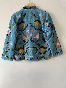 Women Traditional Suzani Embroidered Velvet Jacket Handmade Bohemian <b>Winter</b> <b>Coat</b> Ethnic Floral Outerwear Gift Idea - Product Image 1