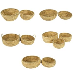 LOOP TONE Storage <b>Baskets</b> Water Hyacinth <b>Basket</b> Laundry Storage Bathroom Laundry - Product Image 4