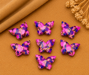 Cuentas de Mariposa de Turquesa Rosa Púrpura Mohave Cobre de 14x10mm, Cuentas de Piedras Preciosas Facetadas para Fabricación de Joyas, Suministros al por Mayor - Product Image 2