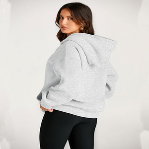 Sudadera con Capucha Extra Grande para Mujer, Estilo Y2K, con Logotipo Personalizado, de Forro Polar Ecológico, con Bolsillo Delantero, para Invierno - Product Image 4