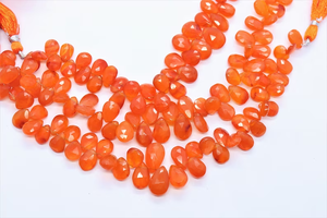 Cuentas de cornalina natural en forma de pera, cuentas facetadas de piedras preciosas, tono naranja, cuentas sueltas, precio al por mayor, a granel, para pulseras y collares - Product Image 6