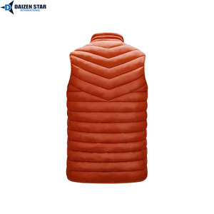 Gilet matelassé bleu pour homme, col montant, fermeture éclair sur le devant, imperméable, coupe-vent, vêtements d'extérieur décontractés, vêtements d'hiver, 100% polyester - Product Image 4