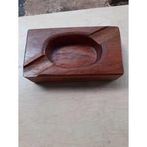 Cenicero de madera de nogal de lujo hecho a mano con incrustaciones blancas modernas, soporte de cenizas cuadrado premium para mesa, decoración para el hogar, oficina o bar. - Product Image 2