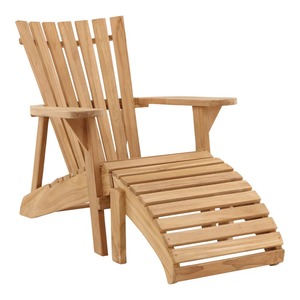 Sillas Adirondack de madera de teca con reposapiés - Muebles ecológicos para exteriores para complejos turísticos, villas y proyectos de hostelería - Product Image 1