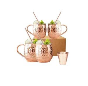 Ensemble de 4 mugs Moscow Mule, motif pierre électroplaqué, revêtement en acier inoxydable 304, parfait pour le vin et la bière - Product Image 5