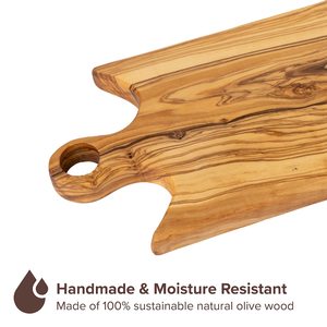 Bandeja de Servir y Tabla de Cortar de Madera Resistente |   Tabla de Cocina de Madera Maciza con Ranura para Jugos |   Ideal para cortar carne y preparar frutas - Product Image 2
