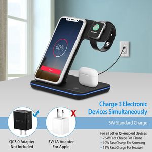 Chargeur sans fil 3-en-1, station de charge rapide 15W pour iWatch Series 5/4/3/2/1, support de charge pratique et support - Product Image 6