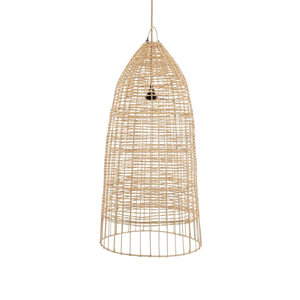 Abat-jour en rotin tissé à la main en forme de cône, style rustique et naturel, pour restaurant et maison - Product Image 1