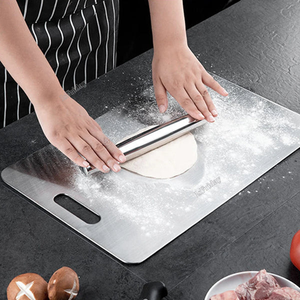 Tablas de cortar de acero inoxidable plateadas, tablas de cortar de doble cara Pure Kitchen, la mejor calidad a un precio razonable - Product Image 2