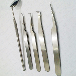 Ensemble de 4 pinces à cils en acier inoxydable de qualité supérieure avec pointes précises et miroir intégré pour extensions de cils - Product Image 3