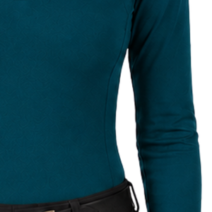 Chemise de sport pour femme, couleur vert-bleu, à manches longues, pour l'équitation, entraînement équestre, avec fermeture éclair quart de tour, extensible, respirante, haute performance - Product Image 5
