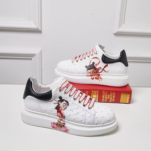 Chaussures en cuir pour hommes, baskets décontractées, version personnalisée pour couple, imprimées en 3D, à lacets - Product Image 6