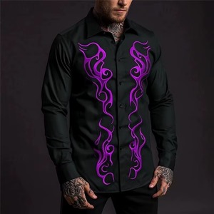 T-shirt Homme Décontracté à Boutons, Coupe Slim, pour Activités de Plein Air, avec Motif Masque Rose, Doux et Confortable, HD 2026, Sublimation par Transfert Tendance - Product Image 2