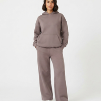 Ensemble de survêtement streetwear personnalisé pour femme, coupe oversize et ample, 2 pièces : pantalon large et sweat à capuche