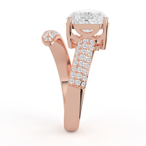 Bague Bypass Avant-Gardiste à Diamant Taillé Septangulaire, Sculpturale, Asymétrique, Multi-rangs, Micro-Pavé, Ouverte, Bijou Tendance - Product Image 6