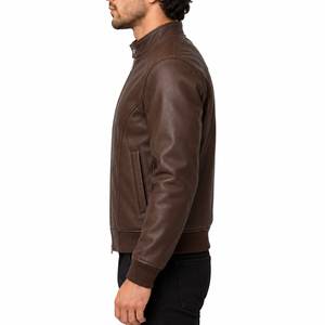 Chaqueta Safari Clásica de Cuero para Hombre, Chaqueta Casual Impermeable y Cortavientos de Piel de Cordero Suave, Estilo Vintage, Moda Urbana, Personalizada - Product Image 3