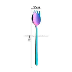 Bulk Price Metal 304 spoon and <b>fork</b> in one dual-use spork Customization Available - Product Image 2