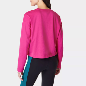 T-shirt sportif pour femme, style streetwear, coupe classique, mélange de coton écologique, manches courtes, col ras du cou, séchage rapide, respirant, confortable - Product Image 2