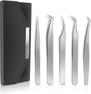 Fiber Tips Tweezers Set Best Quality Sustainable <b>Eyelash</b> <b>Extension</b> Tweezers 90 Degree Long Isolation <b>mink</b> - Product Image 2