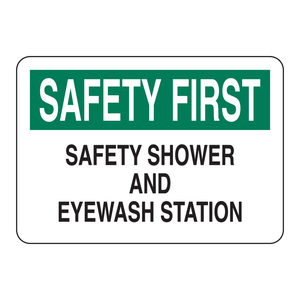 Panneau de signalisation pliable pour douche de sécurité et station de lavage des yeux Brady, pour laboratoires et installations industrielles - Product Image 1