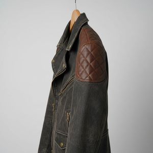 Chaqueta de Motociclista de Cuero Genuino Negro para Hombre, Corte Ajustado, Fabricante Personalizado OEM/ODM, Venta al Por Mayor - Product Image 5