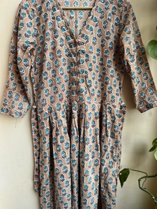 Vestido Indio 2026 de Algodón 100% Estampado a Mano, Túnica Casual con Cuello en V y Manga Larga, Estampado Floral, Vestido Largo para Mujer - Product Image 2