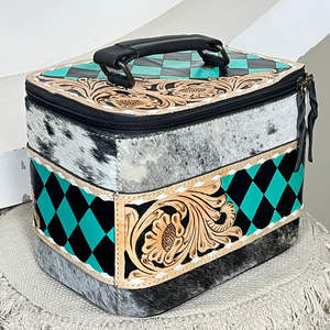 Nuevo Estuche de Joyería de Cuero Vacuno Hecho a Mano para Mujer, Estilo Occidental, Organizador de Viaje con Patrón a Cuadros, Caja de Joyería Personalizada - Product Image 5