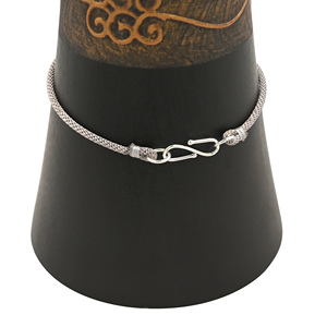 Silver Plated <b>S</b> <b>Hook</b> Clasp With Silver Thread Bracelet Unisex Trendy Durable Fashion Jewelry - Product Image 3