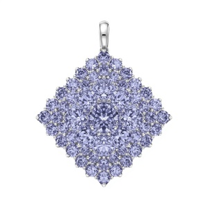 Pendentif en or massif 14 carats à grappe radiale pour bijoux fins unisexes, couleur or blanc, luxe certifié, personnalisable OEM ODM, vente en gros aux États-Unis - Product Image 5