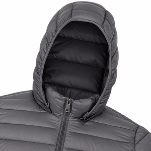 Chaqueta Acolchada con Logotipo Personalizado, Chaqueta con Capucha para Hombre, Chaqueta con Cuello Alto, Bolsillos con Cremallera, Puños Elásticos, Chaqueta Informal para Senderismo y Viajes al Aire Libre - Product Image 3