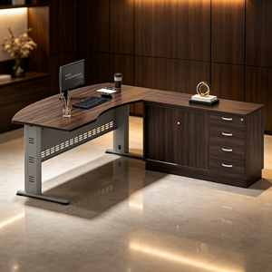 Bureau de direction élégant de 1,80 m en mélaminé, système de bureau commercial AY moderne, pour usage professionnel exécutif à domicile ou au bureau - Product Image 4