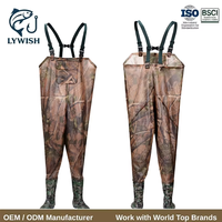 Vente en gros OEM : Waders de chasse en PVC camouflage pour hommes, isolés et imperméables, avec bottes intégrées, pour la chasse au canard et aux oiseaux aquatiques