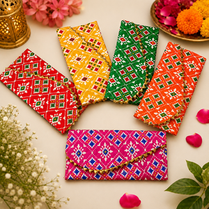 Printed Fabric <b>Envelope</b> for Wedding Shagun <b>Gift</b>, Designer Handmade Cash Cover, Traditional Festive <b>Gift</b> <b>Envelope</b> - Product Image 5