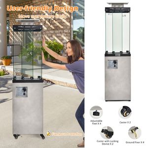 Chauffe-terrasse au propane de 41 000 BTU avec capot métallique, produit de chauffage extérieur - Product Image 4