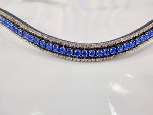Hand Made <b>Blue</b> Black and White Crystal Diamond Brow Band Horse Decorative Equestrian <b>Tack</b> Show Quality Product - Product Image 3