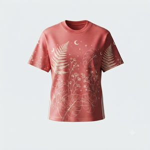 Women's Brown <b>Star</b> Print Crew Neck T-<b>Shirt</b> Regular Fit Short Sleeve Casual Jersey Knitted 100% Organic Cotton Breathable Quick - Product Image 3