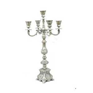 <b>Tall</b> 3-Arm Metal Candelabra <b>Candle</b> <b>Holder</b> Black with Gold Base for Home Decoration - Product Image 3