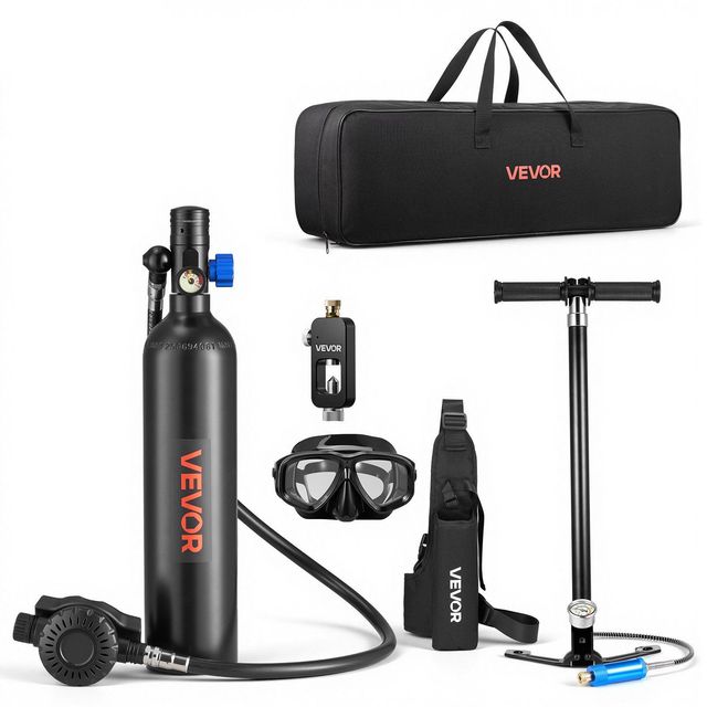 Portable 1L Mini Scuba Diving Tank Reusable Underwater Breathing Cylinder 20-Minute Dive Time High Efficiency Model D0100X3KVIX