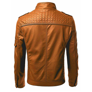 Premium <b>Mens</b> Genuine <b>Leather</b> <b>Jacket</b> Luxury Classic Motorcycle Biker Fashion Soft Comfortable Durable Everyday Winter Outerwear C - Product Image 3