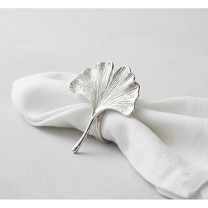Anillos para Servilletas de Latón con Forma de Hoja de Helecho, Dorados, Metálicos, para Decoración de Mesa en Bodas, Banquetes y Hoteles, Venta al Por Mayor - Product Image 2