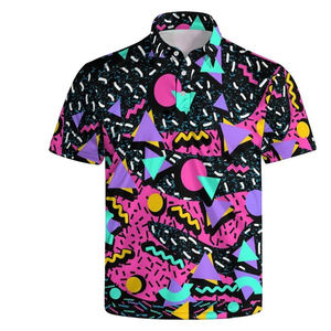 Camiseta Polo de Poliéster con Estampado 3D de los 80s y 90s, Camiseta Retro de Verano con Cuello Solapa, Camiseta Holgada de Manga Corta para Hombre, Camiseta con Botones - Product Image 6