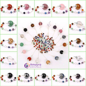 ลูกตุ้มคริสตัลขายส่ง DIY จักระ รีกิ ขวดอธิษฐาน ลูกตุ้มอะเมทิสต์รูปกระสุน สำหรับทำดอยซิ่ง ของขวัญโปรโมชั่นอัญมณีจากอินเดีย - Product Image 6