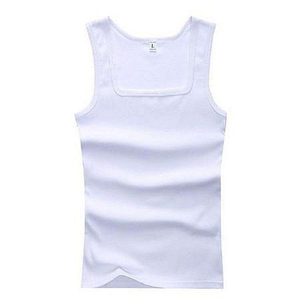 เสื้อกล้ามผู้ชายผ้าฝ้าย 100% พร้อมโลโก้แบบกำหนดเอง ลายเรียบ วิธีการถักแบบทอ - Product Image 4